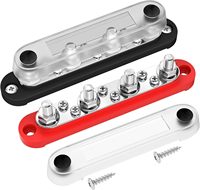 Bloc de bornes de barre omnibus 12V, 4 x goujons de borne de 5/16 po (M8), 6 x # Bloc de distribution d'alimentation à 8 bornes à vis (M4) pour polarité positive et mise à la terre