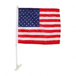 Personalized Custom Printing Logo Double Sided 30x45cm Window Car <b>Flag</b> With Plastic Pole - Product Image 5