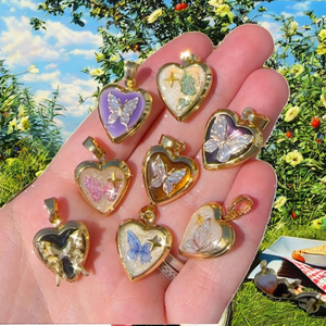 MECYLIFE สร้อยคอแฟชั่นทรงเรขาคณิตชุบทอง 18K จี้รูปผีเสื้อ ชุดระบายสีแบบ DIY สีสันสดใส สำหรับผู้หญิงและผู้ชาย - Product Image 2