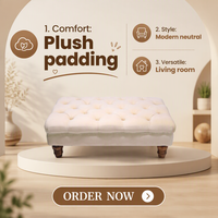 Repose-pieds ottoman moderne personnalisé en cuir véritable avec boutons capitonnés, banc pliable et extensible, table basse de salon ou de bar
