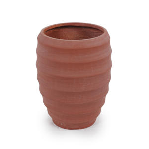 American Style Ceramic Eco-Friendly Durable Flower Pot Planter Ribbed Texture Beige Terracotta for Indoor/Outdoor <b>Gardening</b> Home - Product Image 5