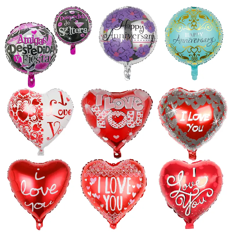 Valentine's Day Wholesale 18 inch Heart Shaped Foil Valentine Balloons Valentine Day Wedding Party Decoration Balloons globos