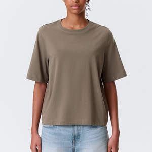 T-shirt en coton 100% <span class=keywords><strong>de</strong></span> qualité supérieure pour femmes, coupe ample, col rond, manches courtes, surdimensionné, en jersey <span class=keywords><strong>de</strong></span> coton, vente en gros - Product Image 4