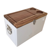 Glacière isotherme en bois 10L/15L/20L/30L/40L/50L avec poignées pour la plage et la natation