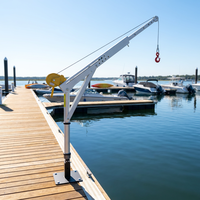 Grue de pont portable en aluminium avec treuil électrique pour le levage de cargaisons marines et de coques de bateaux