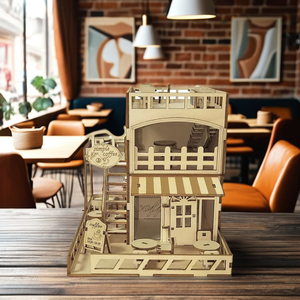 Thiết kế sáng tạo 3D gỗ cafe nhà xây dựng kit thu nhỏ kiến trúc mô hình câu đố giáo dục thủ công quà tặng cho người lớn thanh thiếu niên - Product Image 5