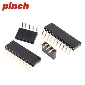 Conector hembra de 2.54mm de una sola fila, 1x2p, 3p, 4p, 5p, 6p, 8p, 1x40p, con pin doblado a 90 grados, tipo horizontal - Product Image 3