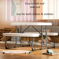 Ensemble table et banc pliants durables en plastique HDPE pour enfants, idéal pour l'extérieur, le jardin, l'école, les pique-niques et le camping