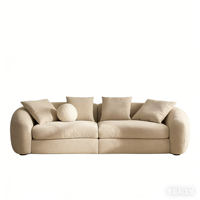 Canapé d'angle modulaire de luxe en velours style américain 2026 RH, fauteuil individuel moderne en coton léger haut de gamme pour salon, personnalisable