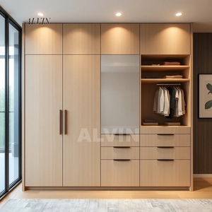 Phong cách đơn giản màu gỗ Melamine mở phòng ngủ tủ quần áo tủ quần áo nhà ý nghĩa - Product Image 1