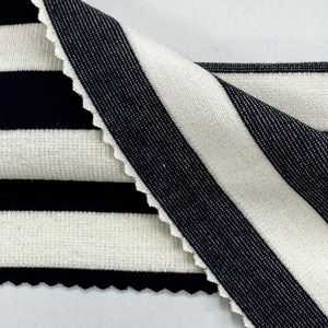 Premium poliéster rayón estiramiento Pont De Roma hilo tinte raya tejido de punto para niños y niñas ropa informal - Product Image 3