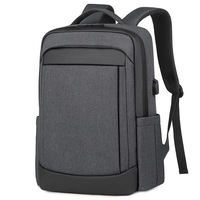 Sac à dos imperméable pour ordinateur portable d'affaires pour hommes, sac d'ordinateur de grande capacité de 15,6 pouces avec chargement USB pour les voyages et l'école