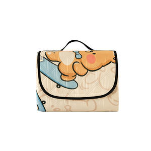 Tapis de pique-nique pliable en alpaga, rectangulaire, imperméable, antidérapant, pour le camping en plein air, la randonnée, portable, léger, 400g, polyester PVC - Product Image 1