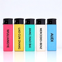 Briquet jetable moderne en plastique, écologique, portable, bleu et jaune, en gros, pour fumeurs, avec logo personnalisé, OEM