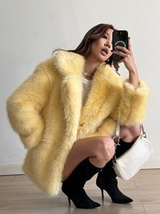 2025 nuovo stile pelliccia sintetica per donna, mezza lunghezza, giovane <span class=keywords><strong>e</strong></span> alla <span class=keywords><strong>moda</strong></span>, caldo cappotto di pelliccia sintetica per l'autunno <span class=keywords><strong>e</strong></span> l'inverno - Product Image 2