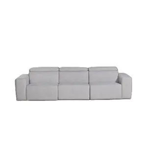 Luxury furniture living room upholstery soft beautiful 3 seater fabric sofa With Audio