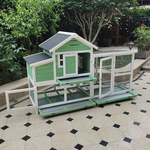 Motif solide de fermeture de bouton de course de clapier de lapin en bois spacieux et écologique de qualité supérieure pour une utilisation en extérieur de petit animal de jardin - Product Image 2