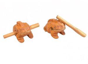 Vente en gros : Grenouille musicale porte-bonheur en bois, artisanat thaïlandais traditionnel, 12 cm, instrument de musique, ornement de fête, cadeau musical - Product Image 2