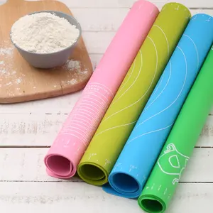 Silicon Mat Manufacturer Customizable 30*40cm Silicone Folding Non-stick Rolling Dough Mat With Measurement Kneading Baking Pastry Silicon Rectangle 110g