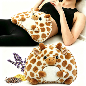 Almohadilla térmica para el dolor menstrual apta para microondas, con cuentas de arcilla, lavanda <span class=keywords><strong>y</strong></span> diseño de muñeco de peluche, paquete de calor con peso - Product Image 1