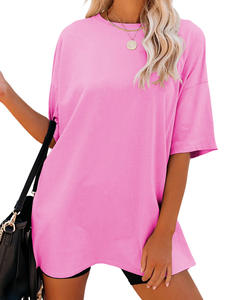 कस्टम ड्रॉप कंधे की टी-शर्ट महिलाओं के लिए महिलाओं की टी-शर्ट पहने सूती कपड़े पहने हुए महिलाओं की टी-शर्ट - Product Image 6