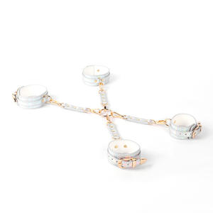 SM kit de bondage en cuir, accessoire de flirt BDSM, boule de bouche érotique, menottes Laser, jouets sexuels, ensemble de 8 pièces - Product Image 5