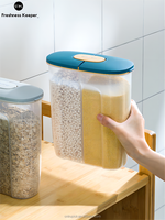Boîte à céréales en plastique sans BPA 2,5 l 2 cloisons boîte à céréales 2 pièces boîte à céréales Spaghetti pâtes nouilles Snacks boîtes de rangement