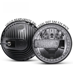 Phares LED ronds de 7 pouces 45W pour moto, faisceau haut/bas, avec anneaux lumineux Halo, pour Jeep Wrangler, SUV tout-terrain et voitures - Product Image 1