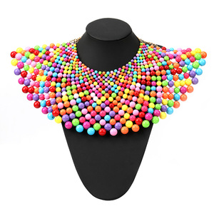 Collar de acrílico grueso para mujer, gargantilla de Moda Africana Tribal europea, cuentas de plástico, joyería, Collar de pechera exagerada - Product Image 2