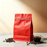 Sachet refermable en aluminium coloré imprimé avec logo personnalisé, emballage alimentaire OEM