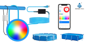 Tuya raffiné 12V IP68 10W RVB changement <span class=keywords><strong>de</strong></span> couleur magnétique submersible sous-marin au-dessus du sol contrôlé par APP LED lumières <span class=keywords><strong>de</strong></span> <span class=keywords><strong>piscine</strong></span> - Product Image 5