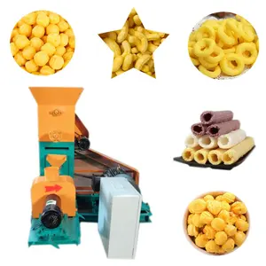 Wooden packed corn puffs snack processing line rice puff cake machine machine puff corn snack food machinery extruder