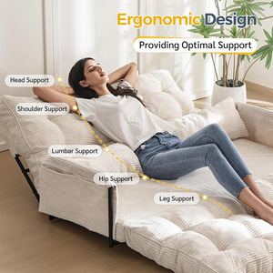 Canapé-lit pliable réglable multifonctionnel, chaise longue inclinable confortable pour le salon - Product Image 5