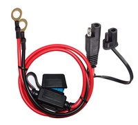 Conector de Batería SAE de 14AWG a Terminal de Anillo con Portafusibles Estándar y Fusible de 10A para Motocicleta y Automóvil