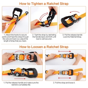 Cinghia a Y a 3 Vie per Pneumatici di Ricambio, Resistente, per UTV, Accessori Fuoristrada e Portapacchi, Larghezza 1,5 Pollici, Può Fissare Pneumatici fino a 40 Pollici - Product Image 6