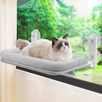 BunnyHi MC001 lit polaire avec cadre pliable en acier inoxydable chat fenêtre hamac pour mur avec ventouses solides
