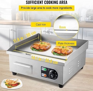 Plancha Eléctrica Comercial para Carne, Parrilla de Acero Inoxidable, <span class=keywords><strong>Asador</strong></span> de Carne, 110V-220V, 3 Meses de Garantía - Product Image 3