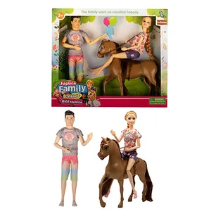 Giocattoli per la casa dei giochi per bambini coppia di moda vestito genitore-figlio bambole da 11.5 pollici bambola maschile da 12 pollici Ranch all'aperto con giocattolo per cavalli per bambini