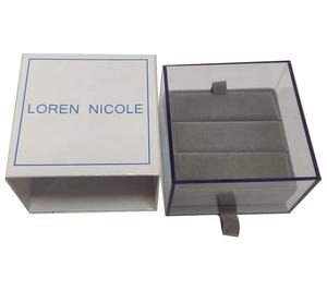 Boîtes d'emballage de tiroir en acrylique à manches en carton rigide personnalisées pour bijoux avec logo - Product Image 5