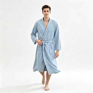 Batas de Baño con Cintura Elástica para Hombre y Mujer, Diseño Sólido, Transpirables, de Secado Rápido y Absorbentes de Agua, para Verano - Product Image 5