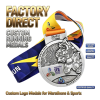 Médaille de course de marathon personnalisée en 3D, en alliage de zinc, médaille de récompense sportive, fabrication OEM ODM