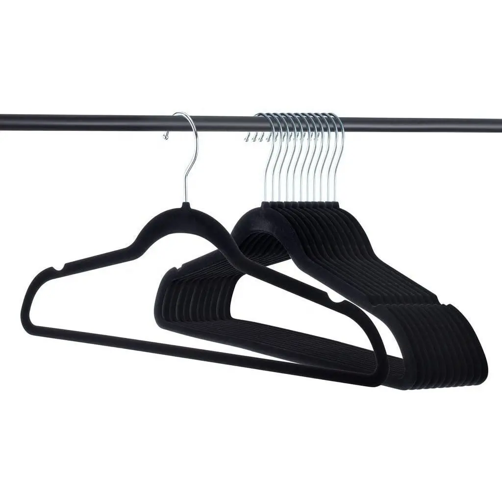 Factory Supply Ultra Thin Space Saving 360 Degree Swivel Hook Non Slip Velvet Hangers For Clothes
