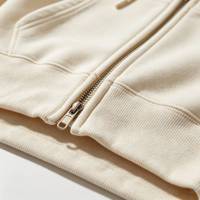 Sweat-shirt à capuche en coton personnalisé EM, brodé, hiver, lettres, fermeture éclair intégrale, grande taille, unisexe, pour le travail