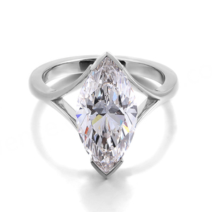 Anillo de Compromiso de Oro Blanco de 18k con Diamante de Laboratorio de Corte Marquesa de 3ct DVVS2, Anillo de Compromiso de Diamante Cultivado en Laboratorio para Mujer - Product Image 2