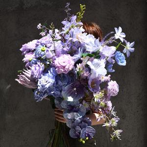 Serie Morada, <span class=keywords><strong>Flor</strong></span> Artificial de Seda de Tallo Único, Rosa Hortensia, Accesorios para Arreglos Florales, Decoración para Bodas, Hogar y Eventos - Product Image 2