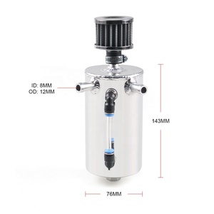 신형 유니버설 알루미늄 연료 탱크 0.5L 오일 캐치 캔 브리더 필터 포함 - Product Image 6