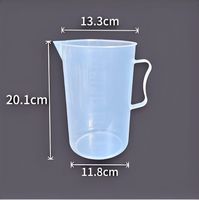 Bécher gradué en plastique transparent épaissi, bécher en polypropylène durable pour la mesure de liquides en laboratoire