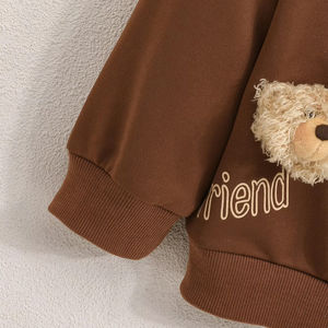 Vêtements pour enfants Automne Hiver Filles Manches longues <span class=keywords><strong>Veste</strong></span> à capuche avec fermeture éclair Mignon ours en peluche Fabrication en gros Personnalisation - Product Image 4