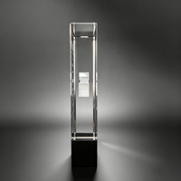 Plaque en cristal carrée noire Neelpure AW100306 avec design gravé au laser et motif personnalisé DIY