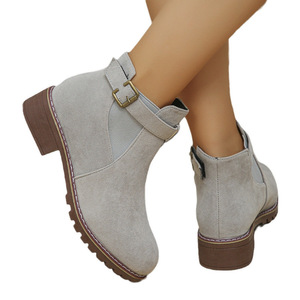 Bottines classiques grande taille pour femme, nouvelle collection automne-hiver 2025, talon épais, imperméables, respirantes, doublure en daim et maille, avec boucle - Product Image 4